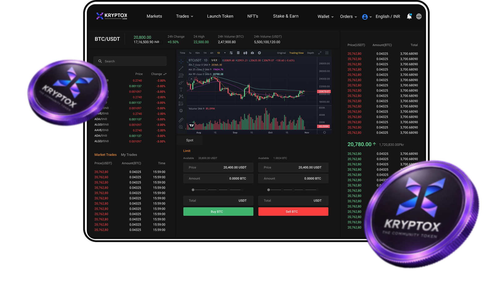 KRYPTOX Exchange Dashboard